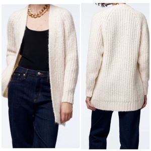 Zara Cream Open-Front Cardigan